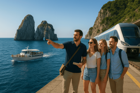 Esperienza completa a Capri da Roma in treno: tour a piedi e in barca con guida e transfer inclusi
