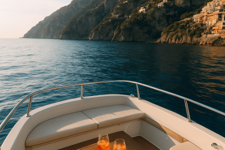 Tour privato in barca in Costiera Amalfitana, full day con aperitivo, da Salerno e altri porti